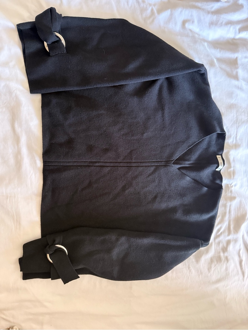 Mango Black Belted Sleeve Knit Sweater-  Women